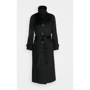 LAUREN Ralph Lauren Maxi Wool Trench Coat Black ( 24W )